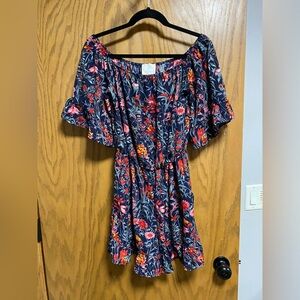 Hyped Unicorn Womens Romper - Black Floral Combo - Ruffle - Sz S - EUC